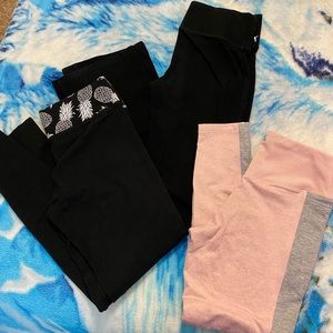 3 pink leggings